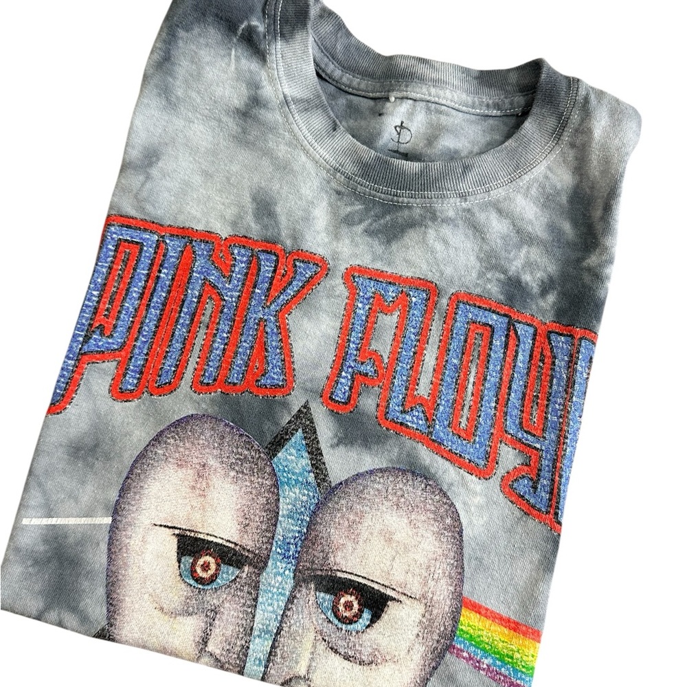 Pink Floyd The Division Bell Tour 1994 Gray Tie Dye Graphic Band T Shirt Size S